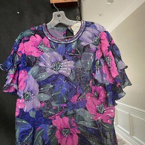 VINTAGE  LIPTONS  LADIES  FLORAL  TOP/ BLOUSE SIZE  L